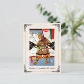 Cool japanese vintage antieke samurai held krijger briefkaart (Staand voorkant)
