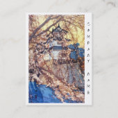 Cool japanese Yoshida Hirosaki Castle hanga art Visitekaartje (Achterkant)