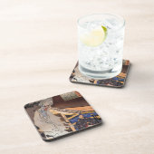 Cool Japans Ghost Woodblock Print Bier Onderzetter (Rechterzijde)