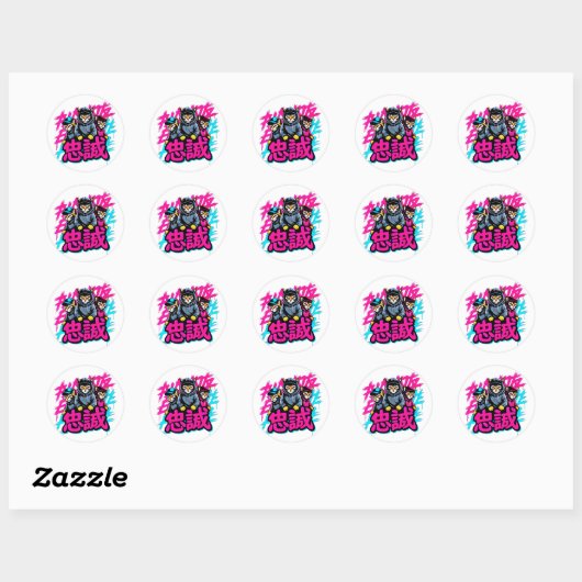 Cool Japans Kat Crew - Voor Laptops & Planners Ronde Sticker (Vel)