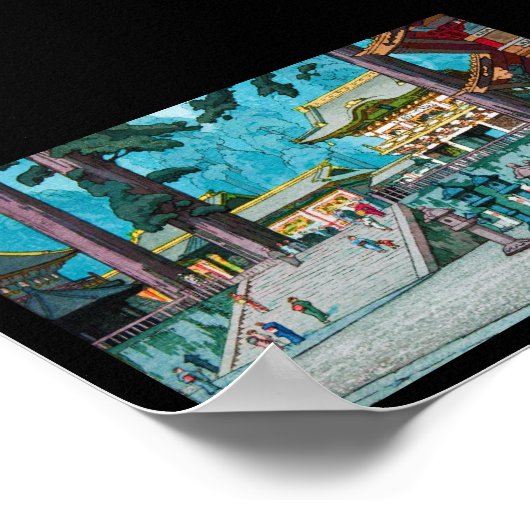 Cool japans kawase hasui tempelbos poster (Hoek)