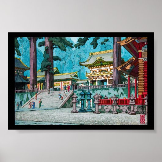 Cool japans kawase hasui tempelbos poster (Voorkant)