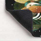 Cool japans mandarina duck zwarte vijver sneeuw muismat (Hoek)