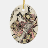 Cool japans  samurai ukiyo-e scroll keramisch ornament (Voorkant)