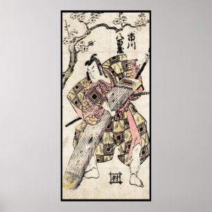 Cool japans  samurai ukiyo-e scroll poster