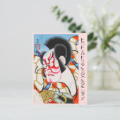 Cool japans traditioneel kabuki makeup tadamasa briefkaart (Staand voorkant)
