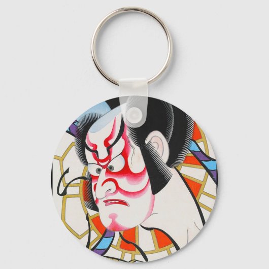 Cool japans traditioneel kabuki makeup tadamasa sleutelhanger (Voorkant)