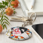 Cool japans traditioneel kabuki makeup tadamasa sleutelhanger (Zijkant)