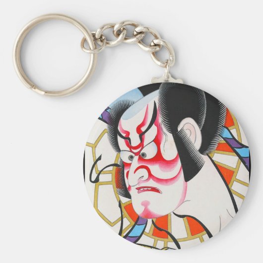 Cool japans traditioneel kabuki makeup tadamasa sleutelhanger (Voorkant)