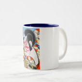 Cool japans traditioneel kabuki makeup tadamasa tweekleurige koffiemok (Voorkant rechts)