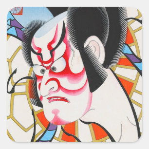 Cool japans traditioneel kabuki makeup tadamasa vierkante sticker