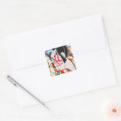 Cool japans traditioneel kabuki makeup tadamasa vierkante sticker (Envelop)