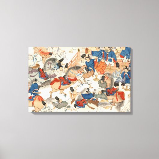 Cool-japans -ukio-e-paardenriders cavalerie canvas afdruk (Voorkant)