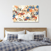 Cool-japans -ukio-e-paardenriders cavalerie canvas afdruk (Insitu (Slaapkamer))