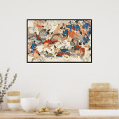 Cool-japans -ukio-e-paardenriders cavalerie poster (Keuken)