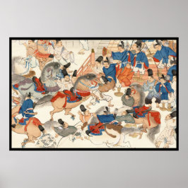 Cool-japans -ukio-e-paardenriders cavalerie poster