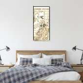 Cool japans  ukiyo-e geisha lady scroll canvas afdruk (Insitu (Slaapkamer))