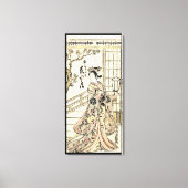 Cool japans  ukiyo-e geisha lady scroll canvas afdruk (Voorkant)