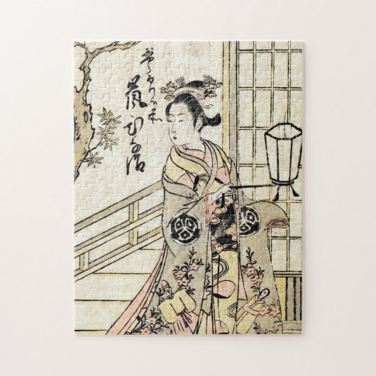Cool japans ukiyo-e geisha lady scroll legpuzzel (Verticaal)