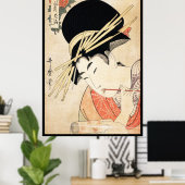Cool japans -ukiyo-e-geisha-portret poster (Thuiskantoor)