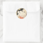 Cool japans -ukiyo-e-geisha-portret ronde sticker (Tas)