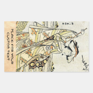 Cool japans ukiyo-e scroll geisha rechthoekige sticker