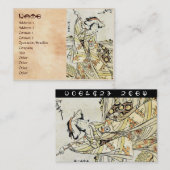 Cool japans ukiyo-e scroll geisha visitekaartje (Voorkant / Achterkant)