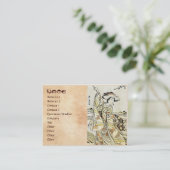 Cool japans ukiyo-e scroll geisha visitekaartje (Staand voorkant)