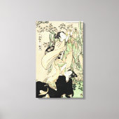 Cool japans ukiyo-e scroll twee geishas canvas afdruk (Voorkant)