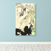 Cool japans  ukiyo-e scroll twee geishas canvas afdruk (Insitu (Houten vloer))
