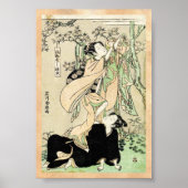 Cool japans  ukiyo-e scroll twee geishas poster (Voorkant)