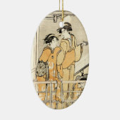 Cool japans ukiyo-e twee geishaktscroller keramisch ornament (Rechts)