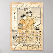 Cool japans  ukiyo-e twee geishaktscroller poster (Voorkant)