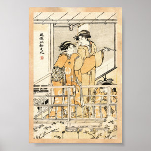 Cool japans  ukiyo-e twee geishaktscroller poster