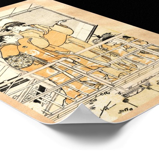 Cool japans  ukiyo-e twee geishaktscroller poster (Hoek)