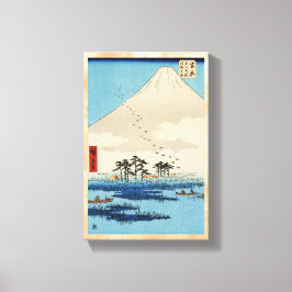 Cool japans vintage ukiyo-e berg Fuji uitzicht Canvas Afdruk