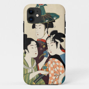 Cool japans vintage ukiyo-e trio lady geisha art iPhone 11 hoesje