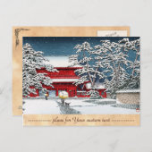 Cool japans wintertempel shrine kyoto scenery briefkaart (Voorkant / Achterkant)
