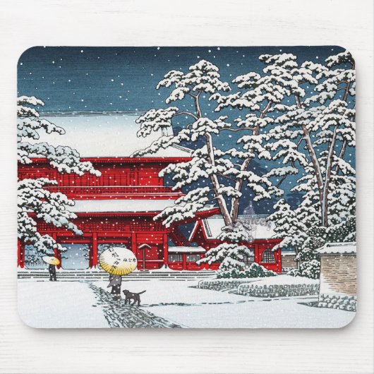 Cool japans wintertempel shrine kyoto scenery muismat (Voorkant)