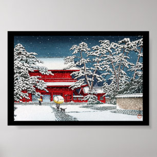 Cool japans wintertempel shrine kyoto scenery poster