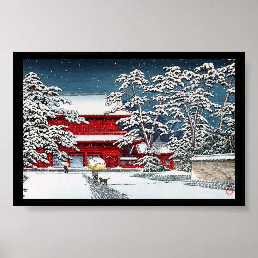 Cool japans wintertempel shrine kyoto scenery poster (Voorkant)