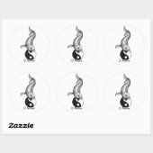 Cool Japans Zwart Wit Koi Vis Yin Yang Ronde Sticker (Vel)