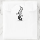 Cool Japans Zwart Wit Koi Vis Yin Yang Ronde Sticker (Tas)
