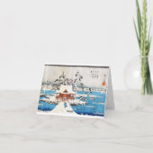 Cool-japanse  ukiyo-e-meersneeuw feestdagen kaart (Achterkant)