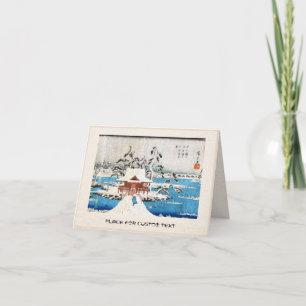 Cool-japanse  ukiyo-e-meersneeuw feestdagen kaart