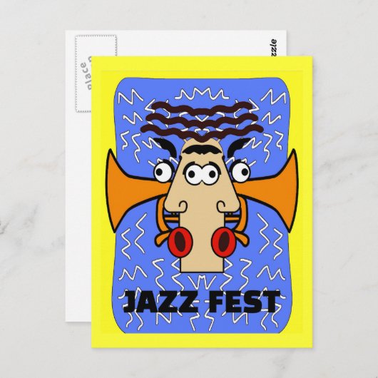 Cool Jazz Abstract Cubism , Jazz Fest 2011 Briefkaart (Voorkant / Achterkant)