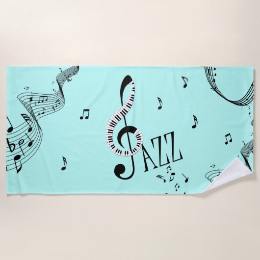 Cool Jazz Aqua Strandlaken (Voorkant)