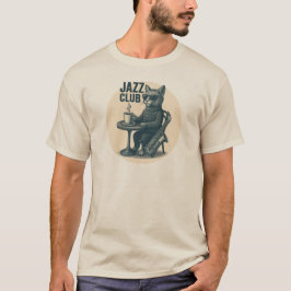 Cool Jazz Cat with Saxophone - Vintage Club T-shirt