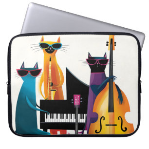 Cool Jazz Cats Musici Band Laptop Sleeve