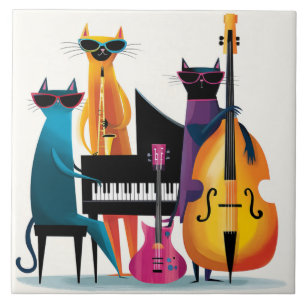 Cool Jazz Cats Musici Band Tegeltje